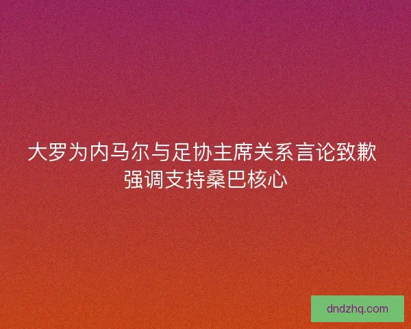 大罗为内马尔与足协主席关系言论致歉 强调支持桑巴核心