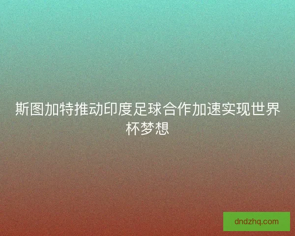 斯图加特推动印度足球合作加速实现世界杯梦想